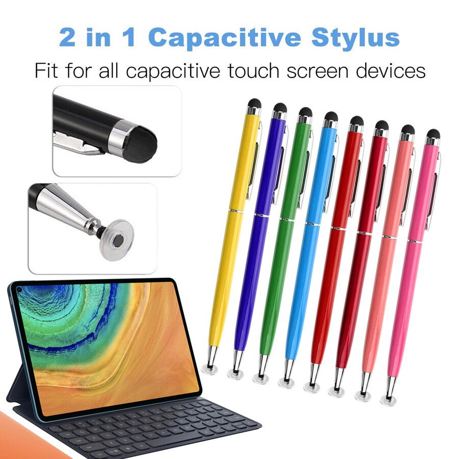 2 kpl 2 in 1 näyttökynä tabletti kynä piirustus kapasitiivinen kosketuskynä yleiskäyttöinen ipad android ios älypuhelimelle 13 väriä xiaomi
