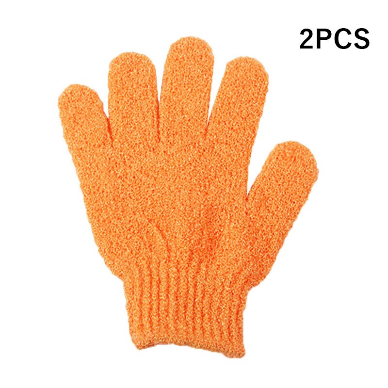 Bad för exfoliering handske rengöring kropp bubblare massage svamp tvätta huden fuktgivande spa fem fingrar dusch skrubb handskar skum: Myst-orange