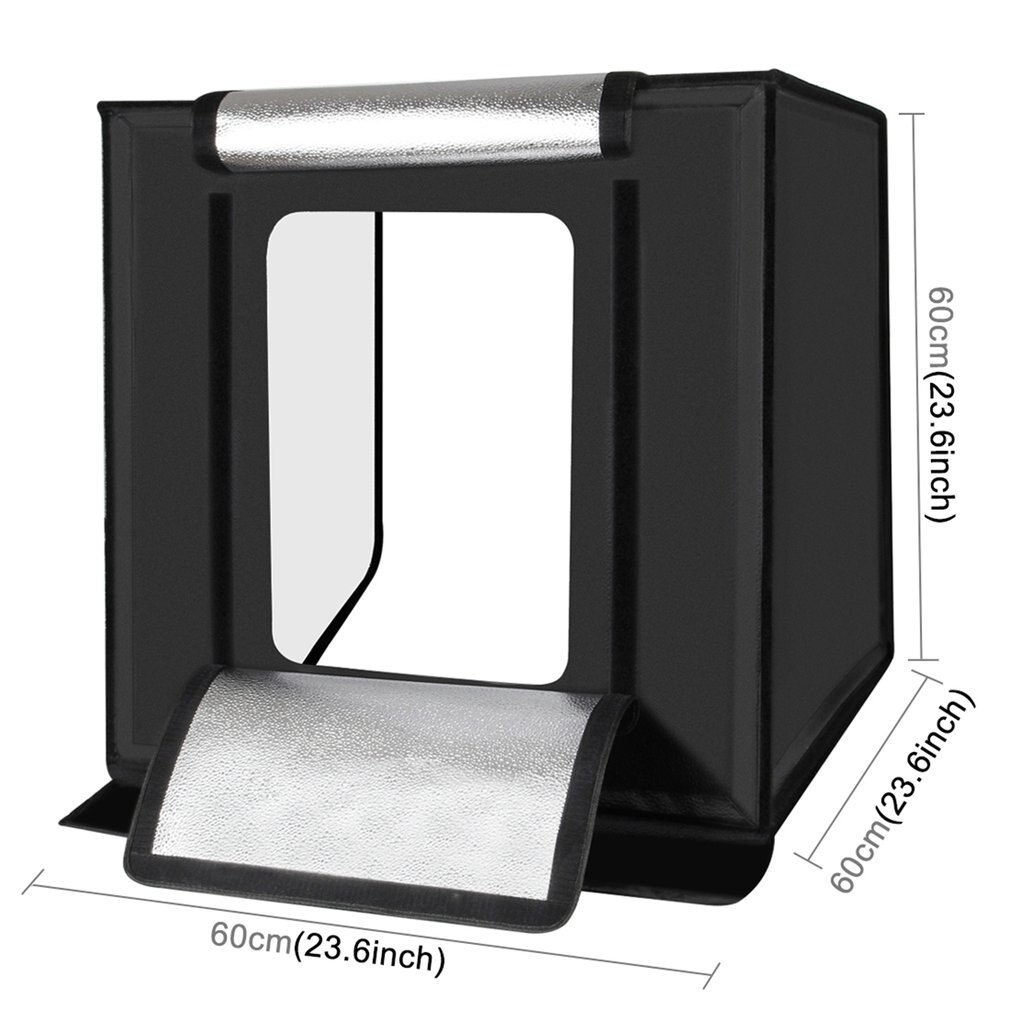 PULUZ 60*60cm 24 Light Box Portable Mini Photo Studio Box Softbox 60W White Light Photo Lighting Studio Shooting Tent Box Kits