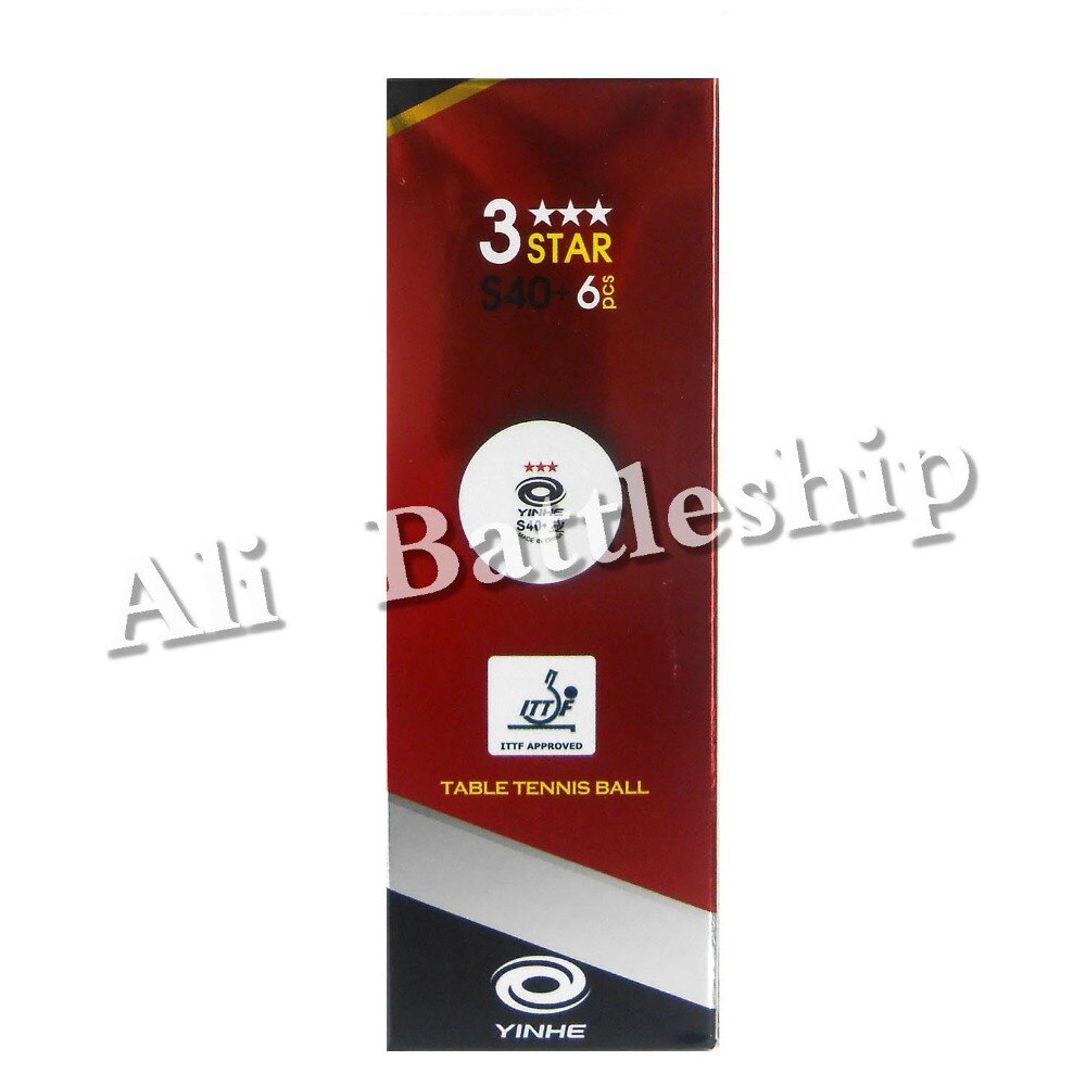 Original 6x YINHE 3Star 3-Star S40+ Materials White Table Tennis Balls for Ping Pong
