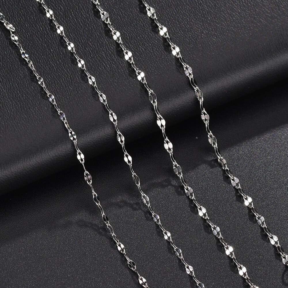 Sifisrri stainless steel lip chain necklaces for men and women, silver and gold, basic accessories, link chains, solid metal jewelry