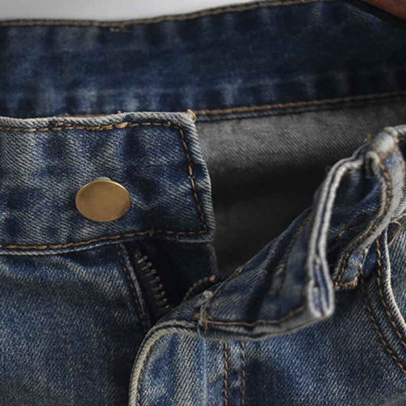 Verano agujero rasgado Big Boy Denim Shorts clásico rodilla lavada Streetwear ropa de playa cremallera Fly pantalones para hombre