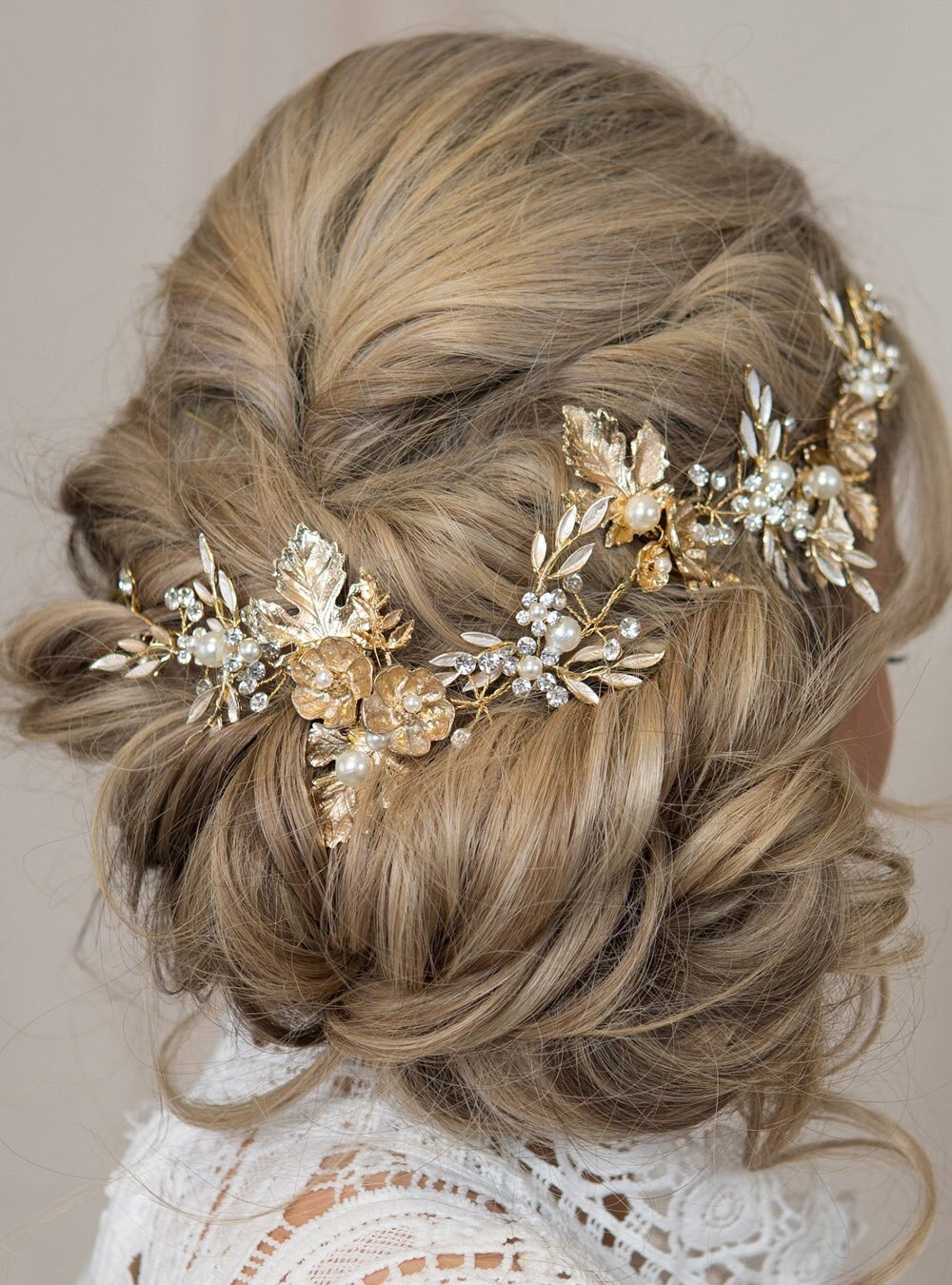 Enredadera dorada para el cabello para mujer, corona de hojas doradas, Tiara de boda, peine nupcial, corona dorada, metálico, dorado, enredadera de flores para el cabello