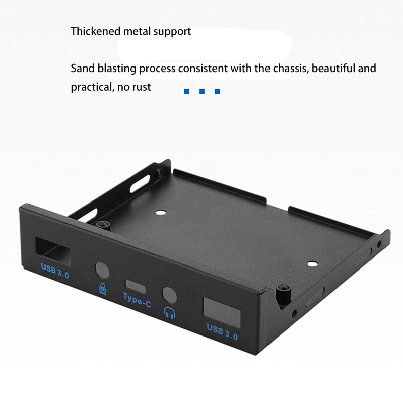 5-Port USB Hub Splitter USB3.0 Front Panel Hd Audio with Power Cord Suitable for Pc Desktop 3.5-Inch Floppy Disk Tray