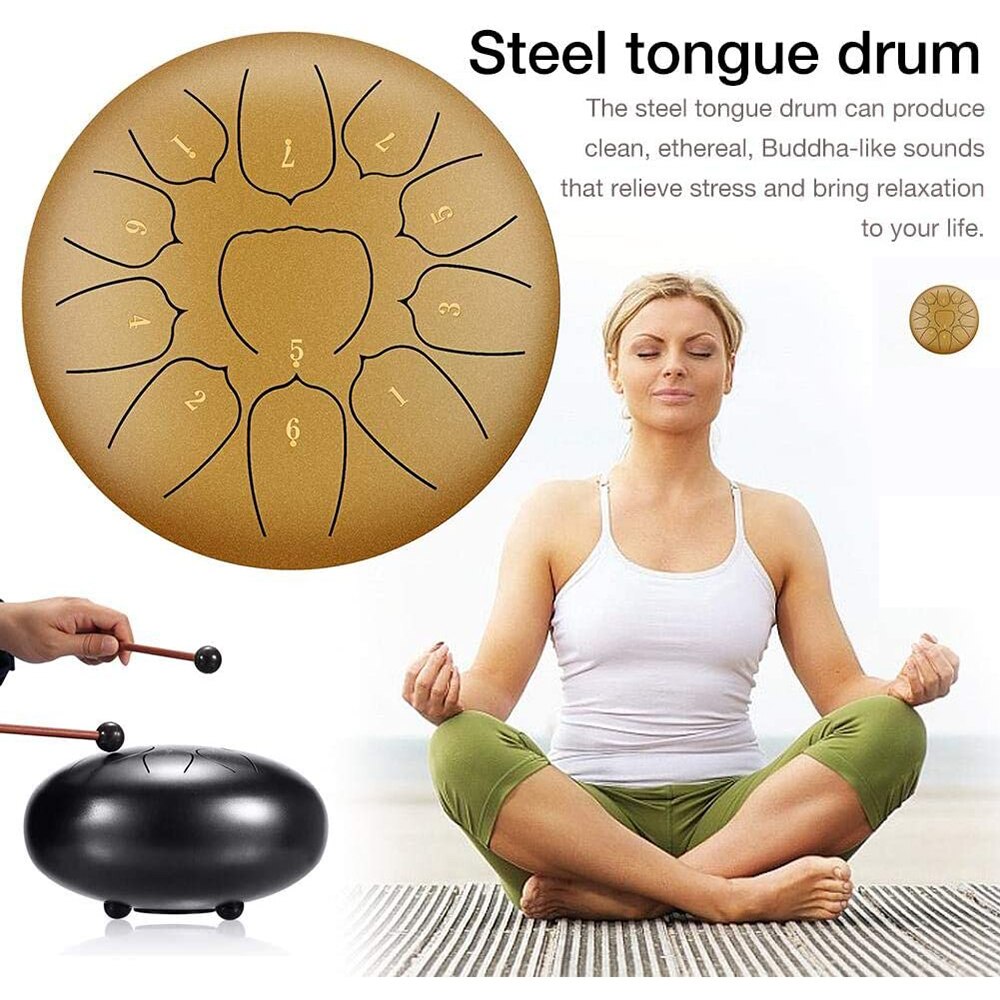 6 Inch Steel Tongue Drum 8 Tune Hand Pan Drum bateria eletronica Tank Hang Drum With Drumsticks Carry Bag Percussion Instruments