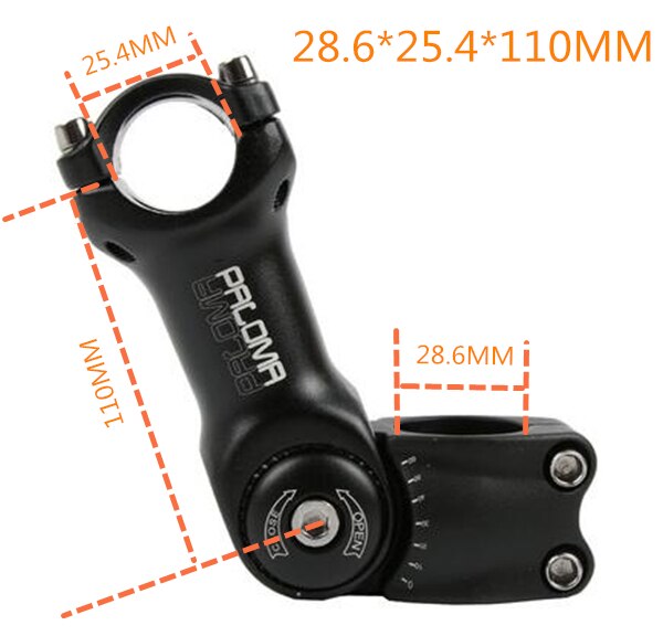 Cykel justerbar cykelstam mtb mountain road stammar stigare 90 110 130mm * 25.4mm 31.8mm*90/120 mm: 28.6 x 25.4 x 110mm