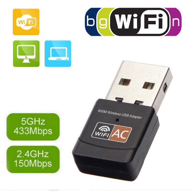 Dual-band USB Draadloze Netwerkkaart Ac600m WiFi ontvanger USB draadloze netwerkkaart dual-band notebook wifi dongle 802.11ac