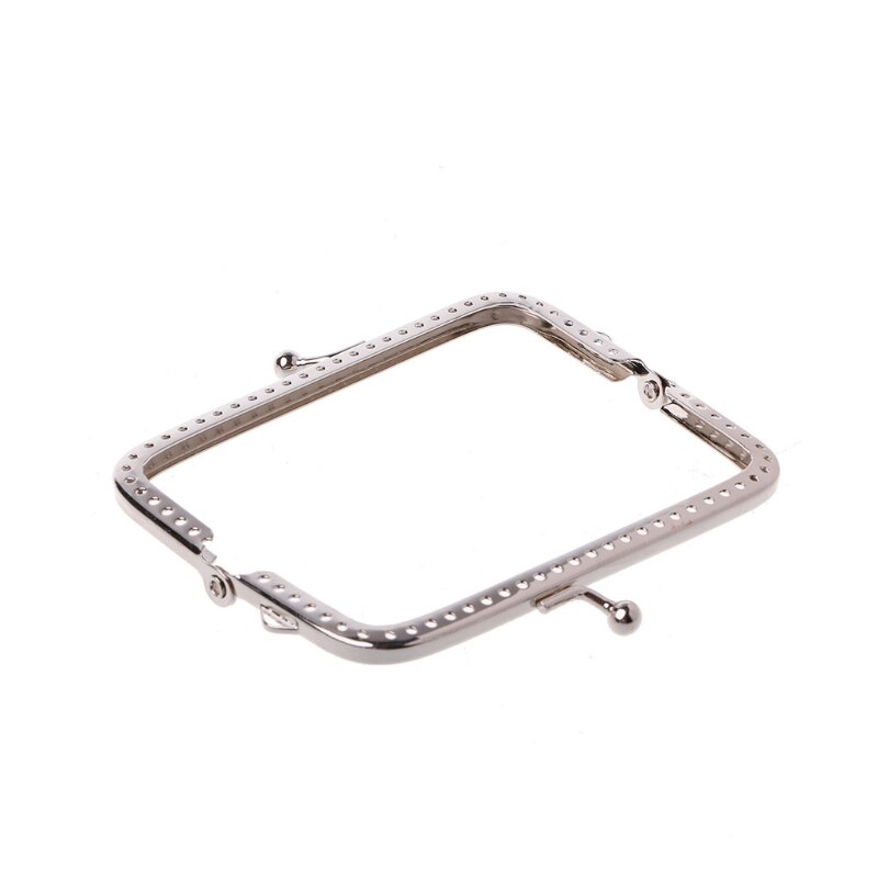 THINKTHENDO 1PC Square Metal Frame Kiss Clasp For Handle Bag Purse 10cm DIY Accessories