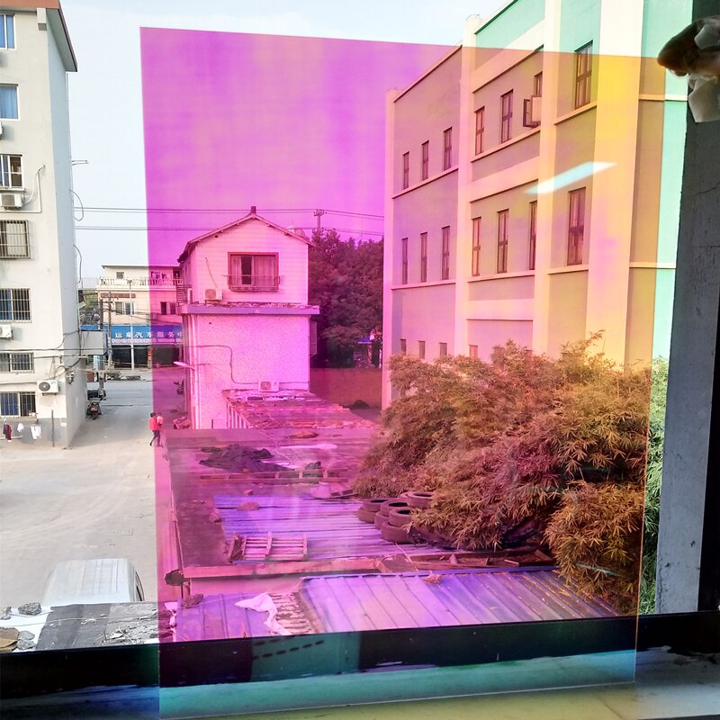 Sunice selvklæbende dikroisk regnbue solfarvet vinduesfilm hjemmekontorbygning indkøbscenter glasindretning 35 cmx 6m