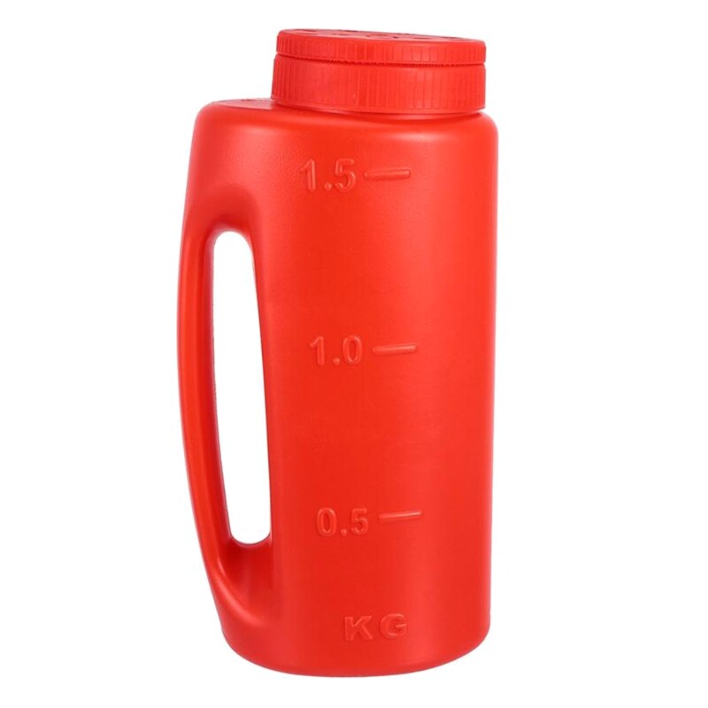 Handheld Spreader Adjustable Hole Size Lawn Fertilizer for Seed Salt Pot Bottle Sprinkler Deicing Ice Melt with/without Shovel: Red without Shovel