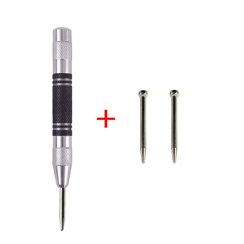 Punzón central automático, taladro de Metal General para carpintería, herramientas manuales de punzón automático con resorte ajustable para Metal y madera: green