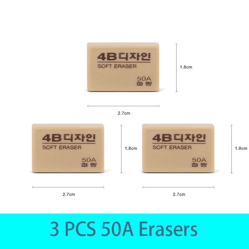 50A/100A/200A Pencils Eraser Korea Writing Drawing Eraser Rubber Art Drawing Stationery for Office School Office School Supplies: Red