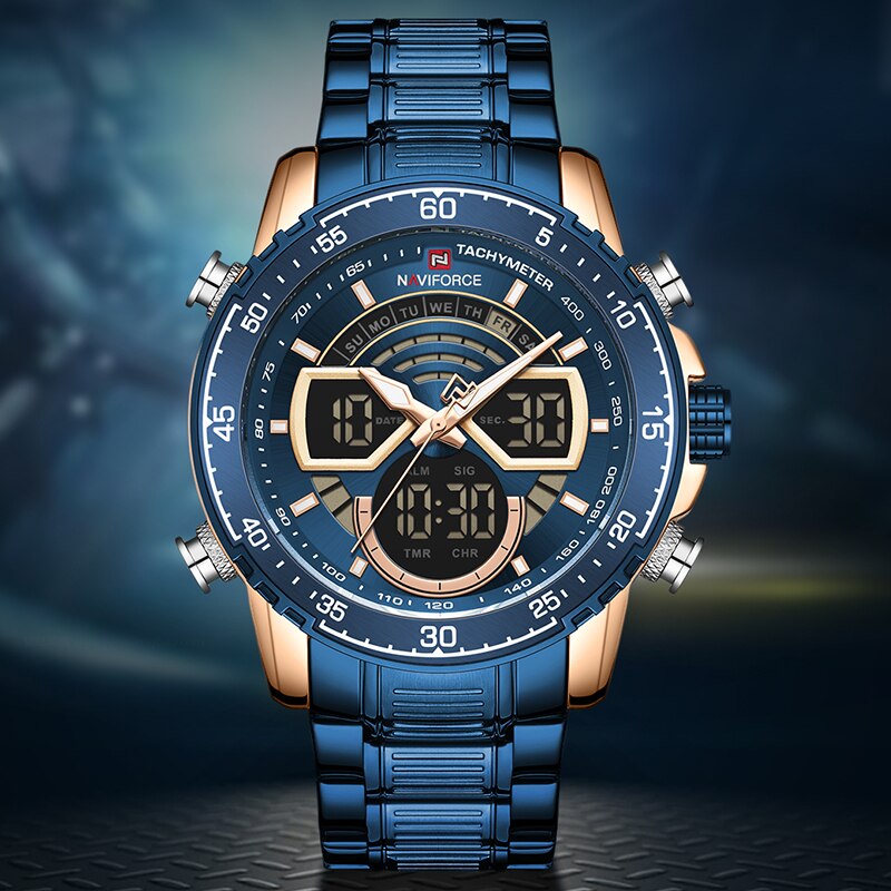 Mannen Horloges Naviforce Luxe Roestvrij-Staal Rosegoud Quartz Horloge Mannen Waterdichte Sport Horloges Relogio Masculino