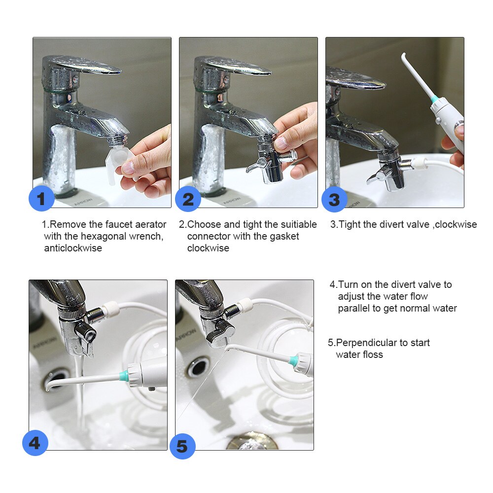 6 munnstykker vann tanntråd oral jet irrigator bærbar tanntråd vanning spa tannrenser tannbørste tannbleking