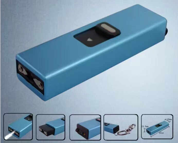 Flashlight Stun Gunn Electric Shock Batons Stick For Iphoned Phone Case Hang: Sky Blue