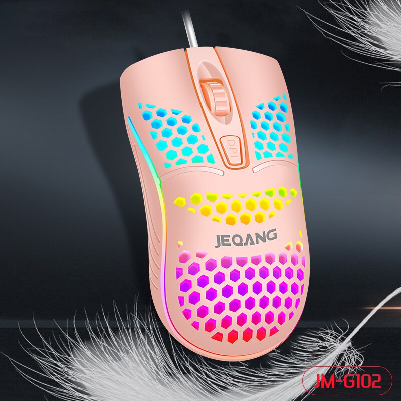 G-102 Gaming Mouse Hole Hollow LED Mouse Wired Mouse Lightweight Mic Office Game Peace for Computer and Laptop TXTB1