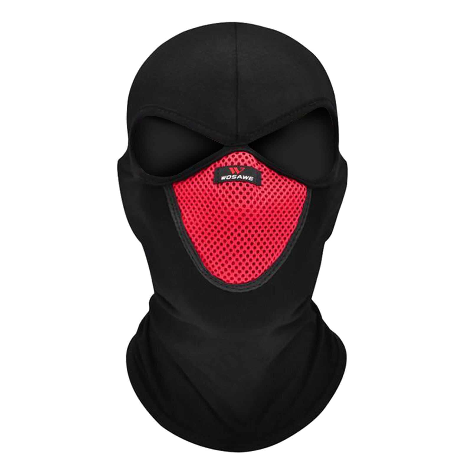2-Hole Knitted Full Face Cover Ski Neck Gaiter, Winter Balaclava Warm Knit Beanie for Outdoor Sports and Winter Activities: Red