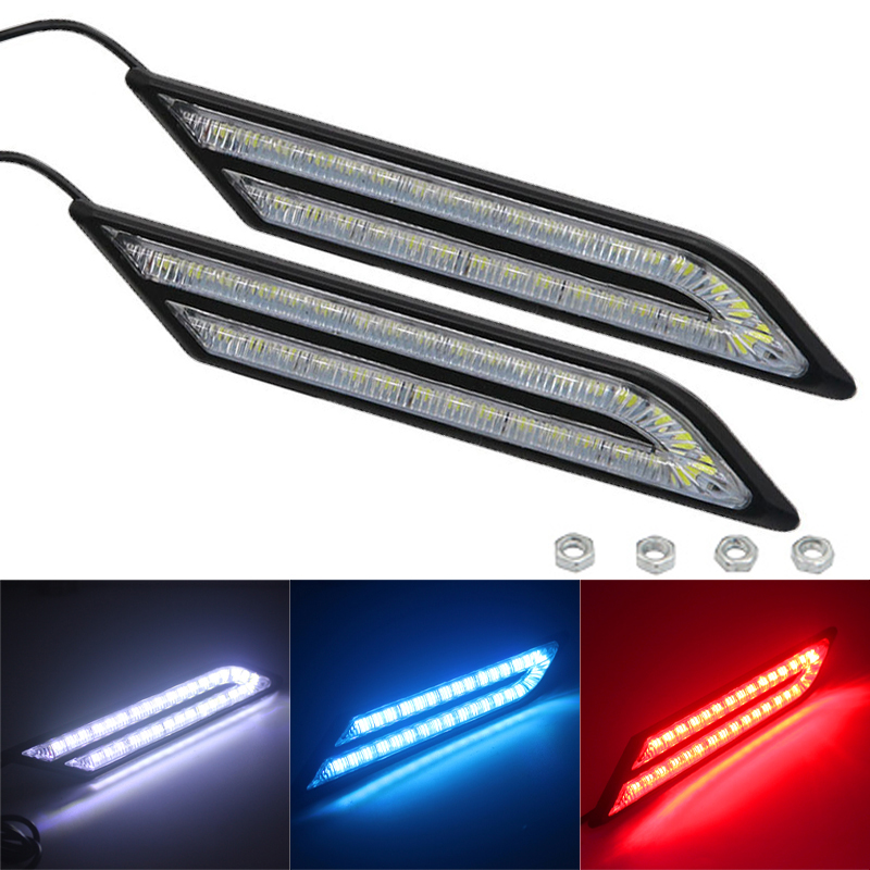 2 st led-varselljus för bilar, 12v varningslampor, vitt ljus, vattentäta dimljus, tillbehör, varningslampor, styling, led-lampor för bilar