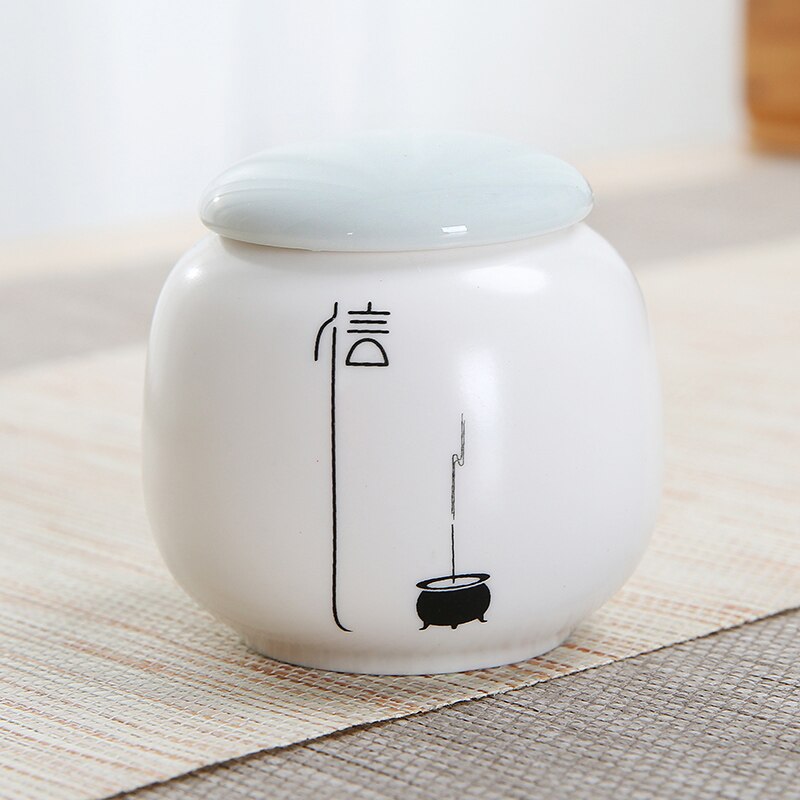 Retro Keramische Mini Thee Blikjes Thee Set Thee Verzegelde Blikken Gedroogd Fruit Collectie Moet Reizen Reizen Draagbare Verzegelde Opslagtank: F