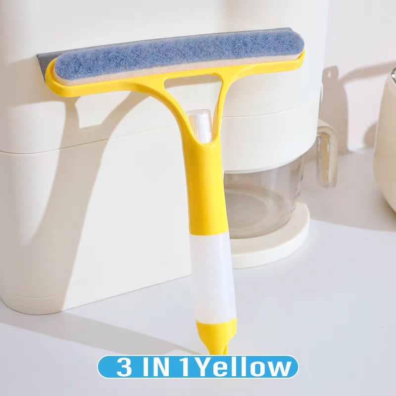 Limpiaparabrisas de mano 3 en 1, escobilla de goma para ducha de silicona con boquilla, regadera, herramienta de limpieza de vidrio para espejo de baño: Gris oscuro