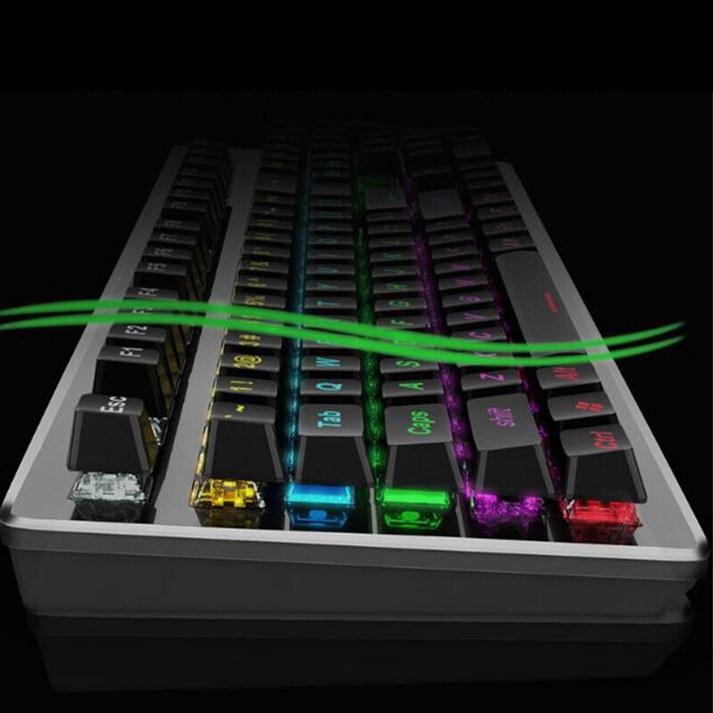 Mechanical Gaming Keyboard with Blue Switches LED Backlit 104 Keys Wired Computer Keyboard for PC Games