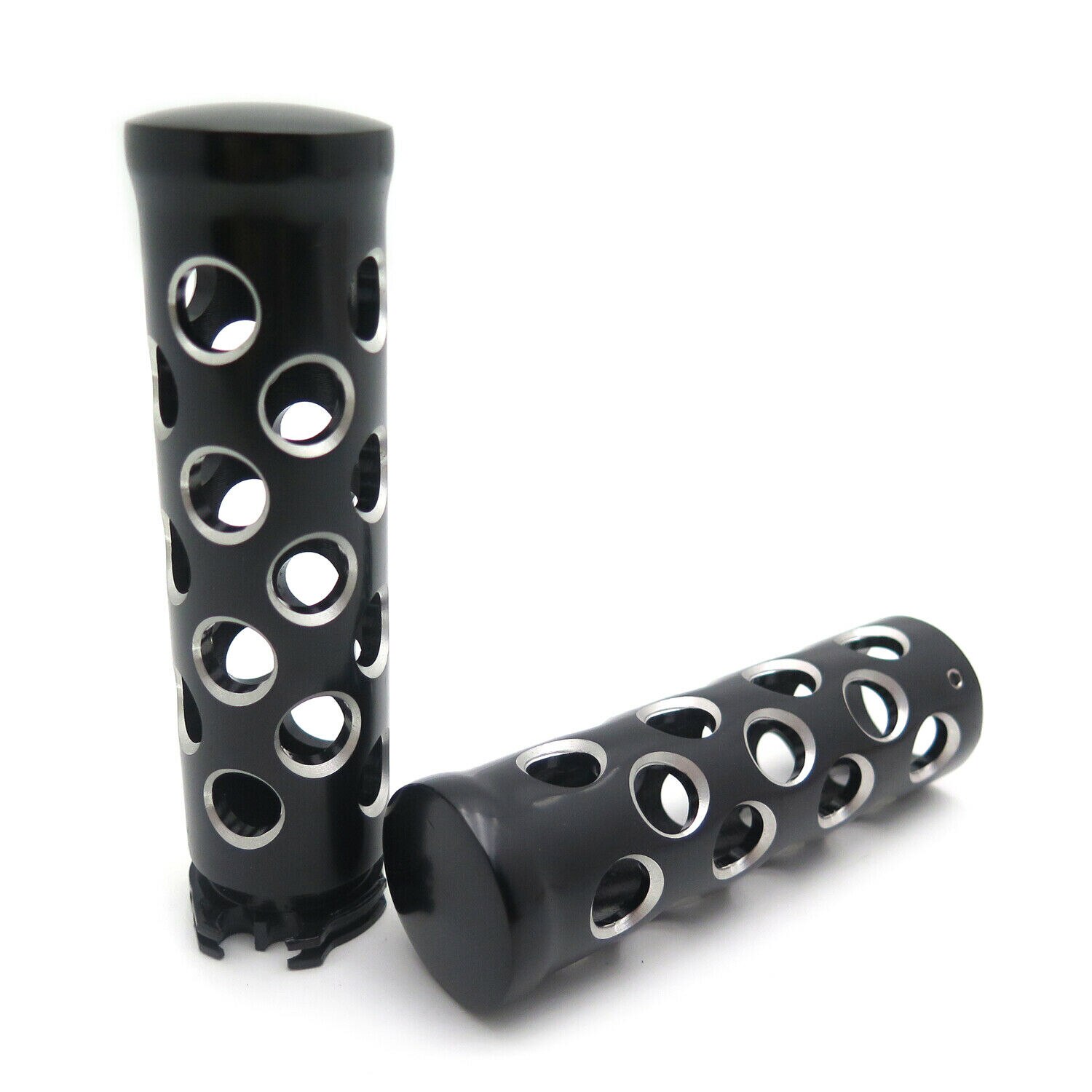 Black Hand Grips for Harley Davidson Road King Street Glide Motorcycles W/ 1" Handlebars Aftermarket Parts