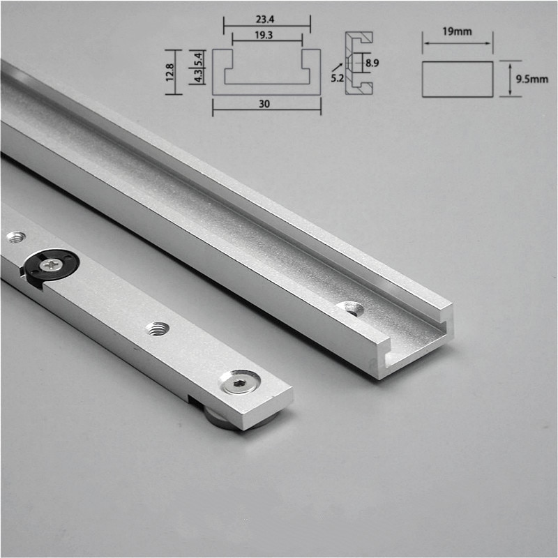 Aluminum alloy T-track groove beveled track and beveled slide and bevel bar slider table saw bevel gauge bar woodworking tool