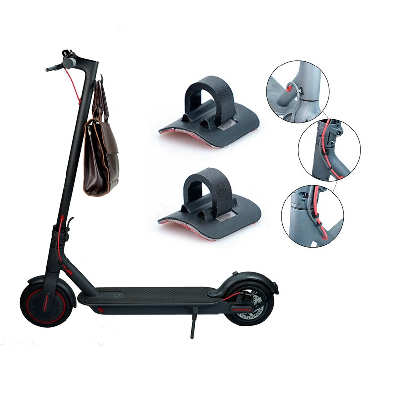 2 juegos para accesorios de patinete eléctrico Xiaomi Mijia M365, 1 Juego de gancho de patinete y 1 juego de Cable organizador hebilla Cabl: Default Title