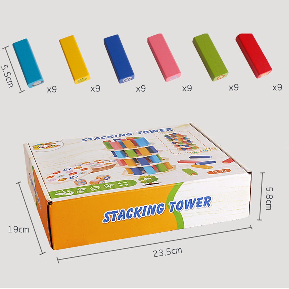Kreative Stapel Höer Holz Block Spielzeug für freundlicher 3 Y Holz Stapeln Turm Domino Eltern Art Spiel Farbe Ebene Lernen