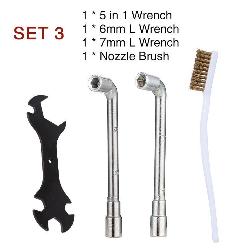 5 IN 1 Cross Wrench Set Nozzle Spanner Socket for 3D Printer Cleaner Tool Nozzles Toothbrush Copper Brush Cleaning Parts Hotbed: SET 3
