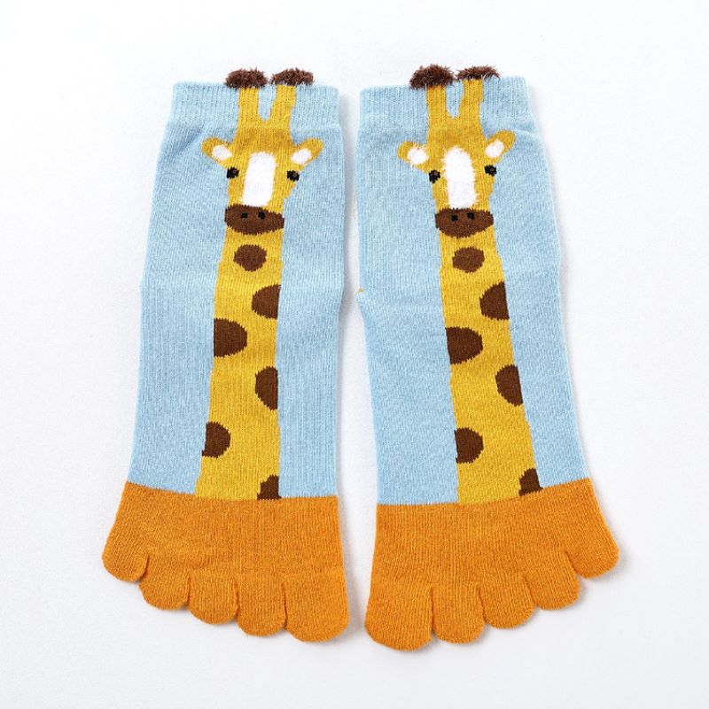 Children Kids Girls Toe Socks Cute Cartoon Cotton Baby Girl Socks Boy Toddler Spring Five Finger Socks 3-10Y: blue / S(3-6T)