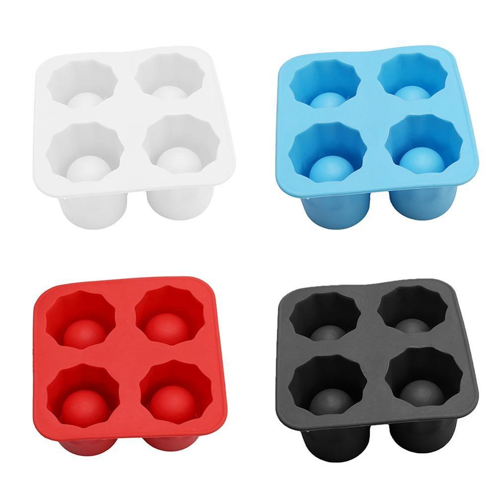 4 tasses forme Silicone moule à glaçons tireurs tir verre glace moule bac à glaçons été barre fête bière glace boisson outil accessoires