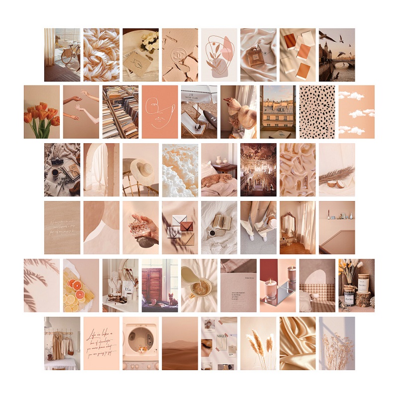 Juego de 50 hojas de postales decorativas para pared, pinturas decorativas, tarjetas de fotografía de estilo INS, fotos decorativas DIY