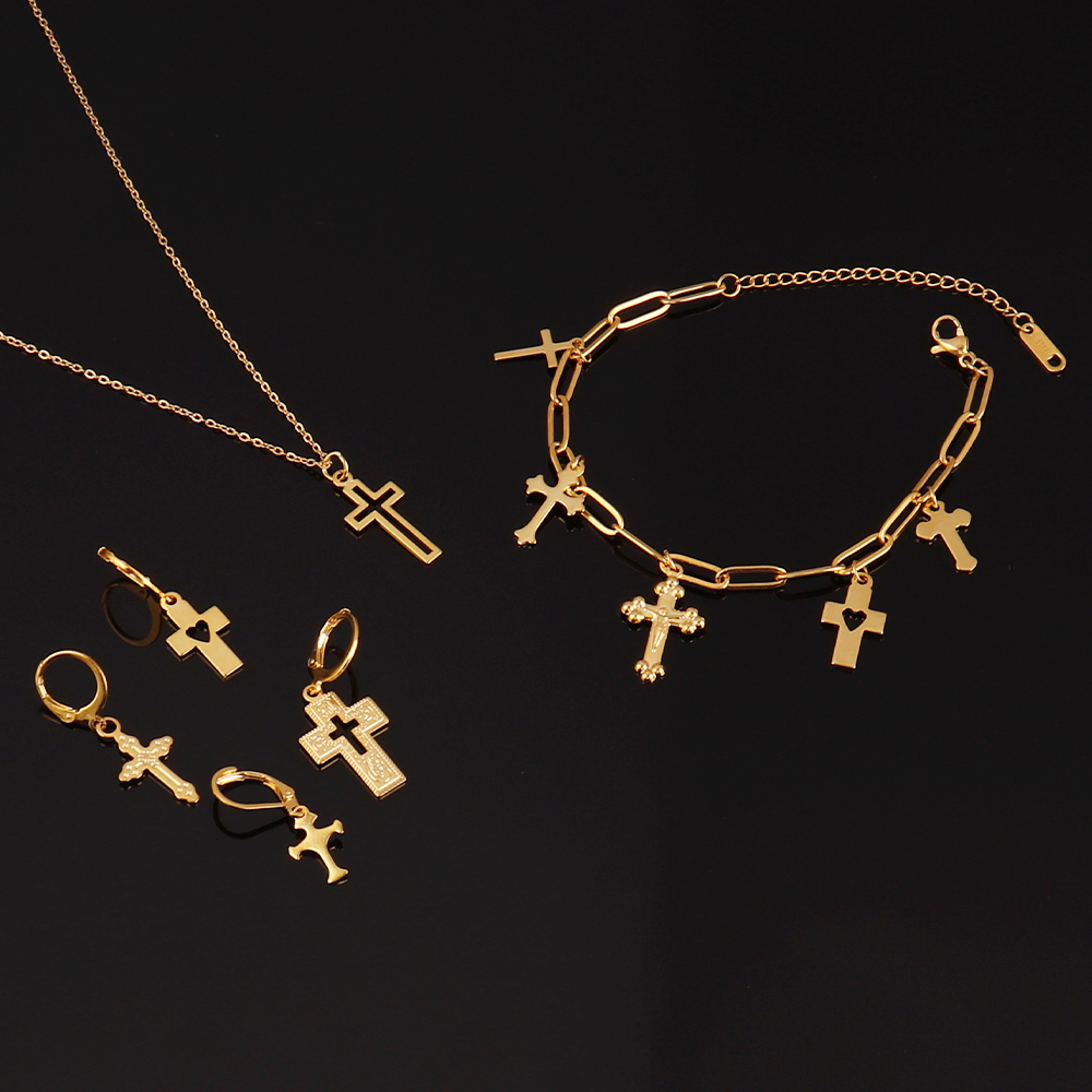 30pcs/lot Stainless Steel Cross Charms DIY Cross Pendants Religious Faith Charms For Jewelry Making bracelet necklace earrings