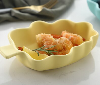 Mooie Koreaanse Stijl Taart Fruit Snoep Dessert Salade Platen Servies Servies Moderne Keramische Gedroogd Fruit Snoep Snacks TrayLF349: YELLOW