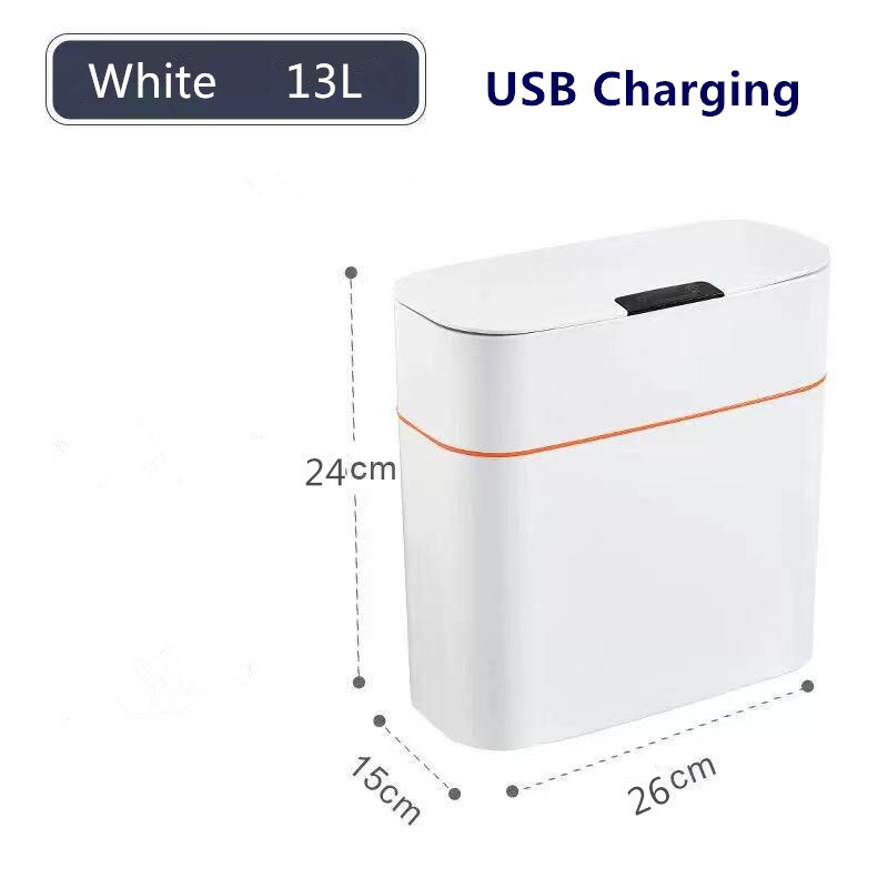 XIAOMI MIJIA 13-16L Smart Sensor USB ricaricabile automatico cestino cucina soggiorno bagno induzione domestica bidone della spazzatura: USB White 13L