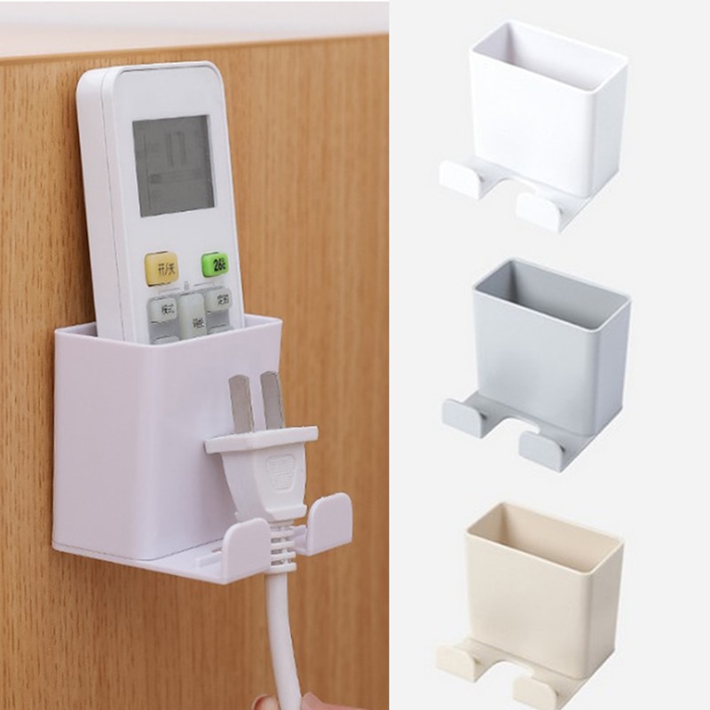Caja de almacenamiento para mandos a distancia para TV, caja de almacenamiento para aire acondicionado, soporte para enchufe de teléfono móvil, organizador montado en la pared, contenedor de soporte, 1 Uds.