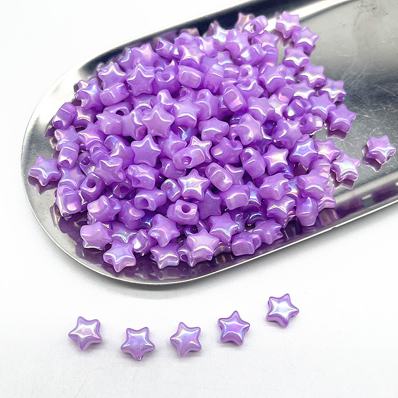 50 Uds 10mm AB colorido estrella de cinco puntas de acrílico cuentas espaciadoras sueltas para fabricación de joyería DIY accesorios hechos a mano: Rojo oscuro