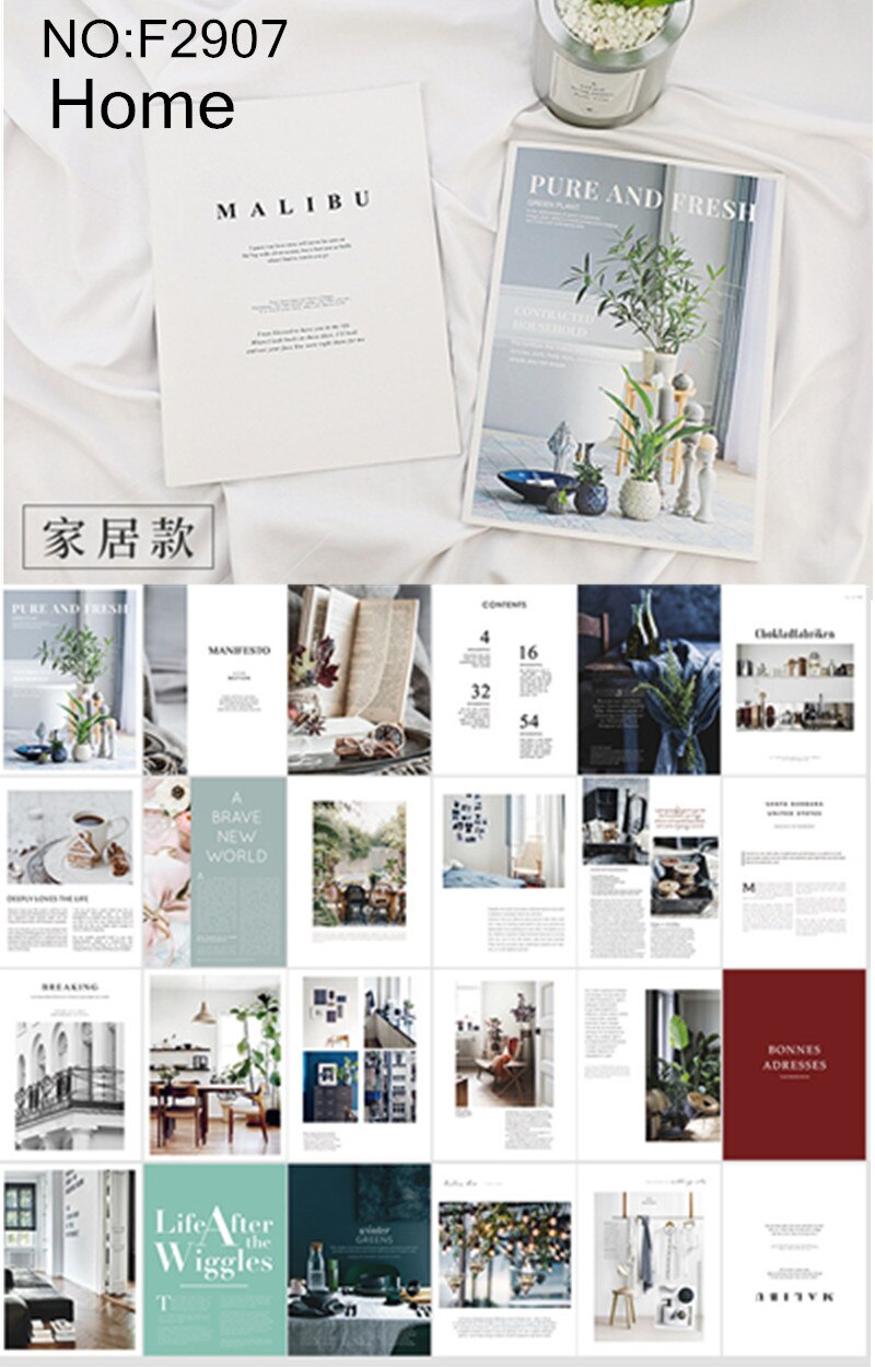 INS Photography propsPicture Album Magazine 28*21 cm DIY Photography Background Adornment Gourmetcosmetics photography props: F2907