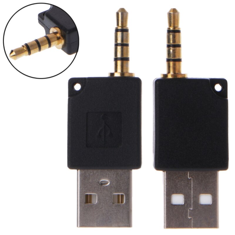 neue 3,5mm auf USB 2,0 Männlichen Aux Hilfs Adapter Für Apple iPod Shuffle 1st 2nd MP3