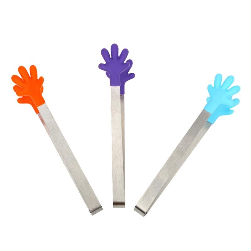 Silicone Food Tong Stainless Steel Kitchen Tongs Silicone Non-slip Cooking Clip Clamp Salad Food ClipTools Kitchen Accessories