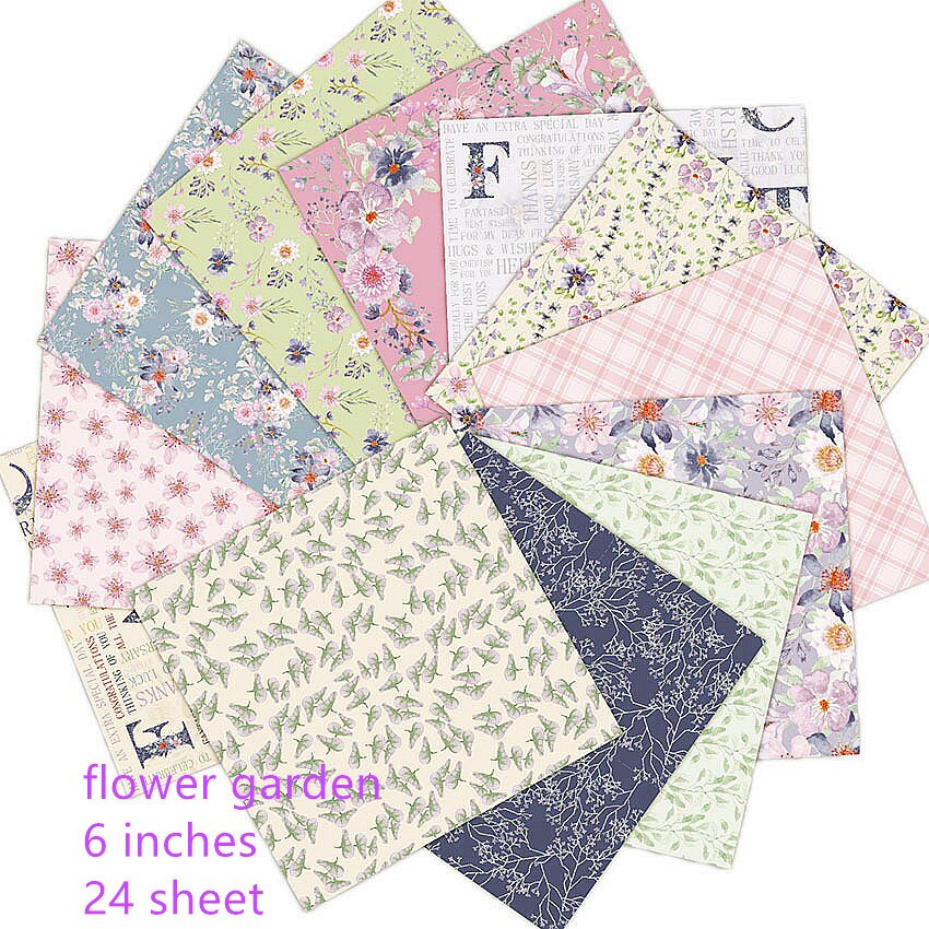24 sheet Journal Flower Garden background paper Sc... – Grandado