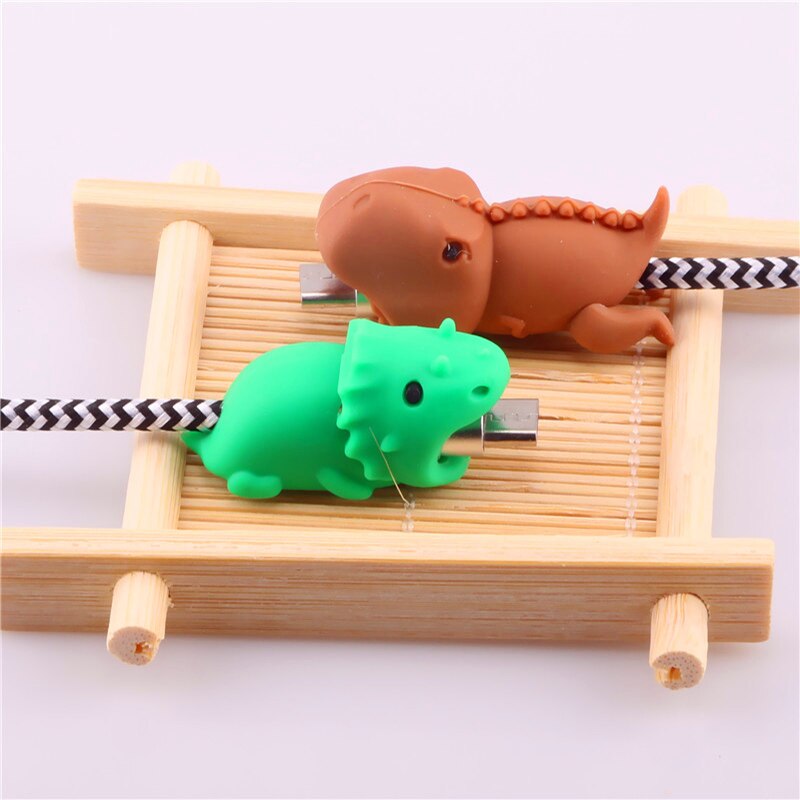 Siancs kaapelin puremissuoja dinosaurus eläin androidille söpö kelauslaite usb kaapelin järjestäjä lanka kaapelipidike