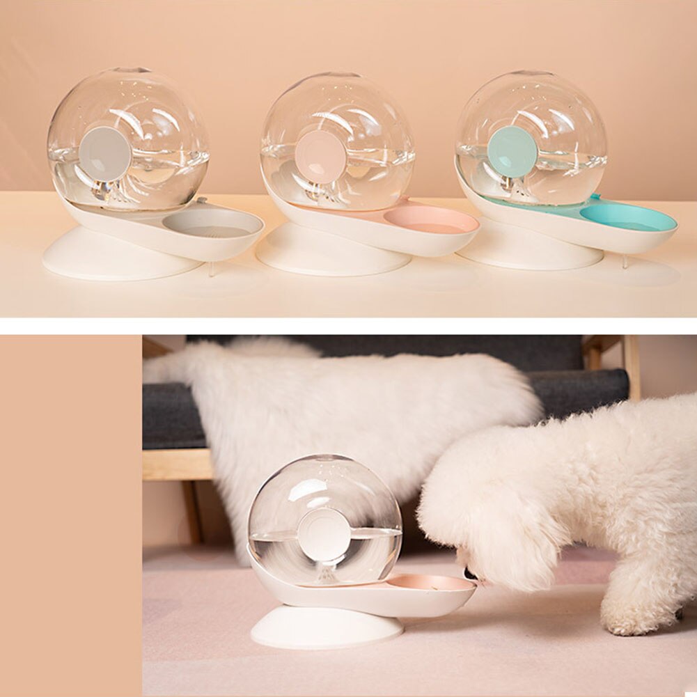 2.8L escargot en forme de bol pour animaux de compagnie chat chien automatique distributeur d'eau potable fontaine bol mangeoire automatique