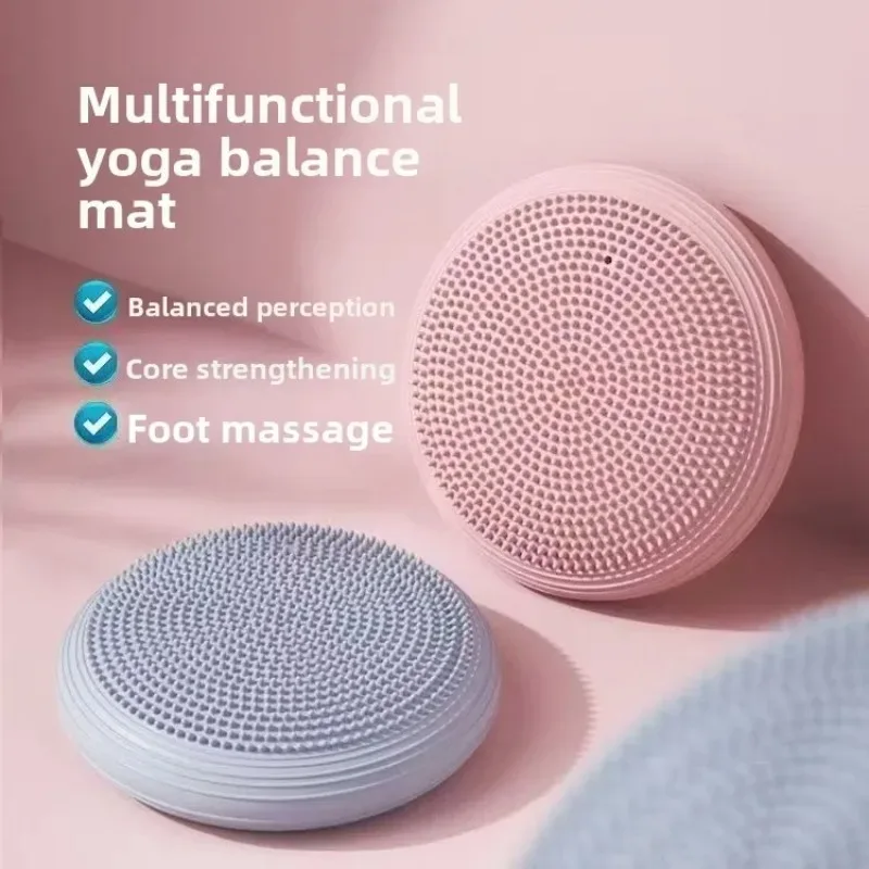 Oppustelig balanceskive til yoga og terapi - skridsikker pvc-vippepude, rehabilitering til børn/voksne