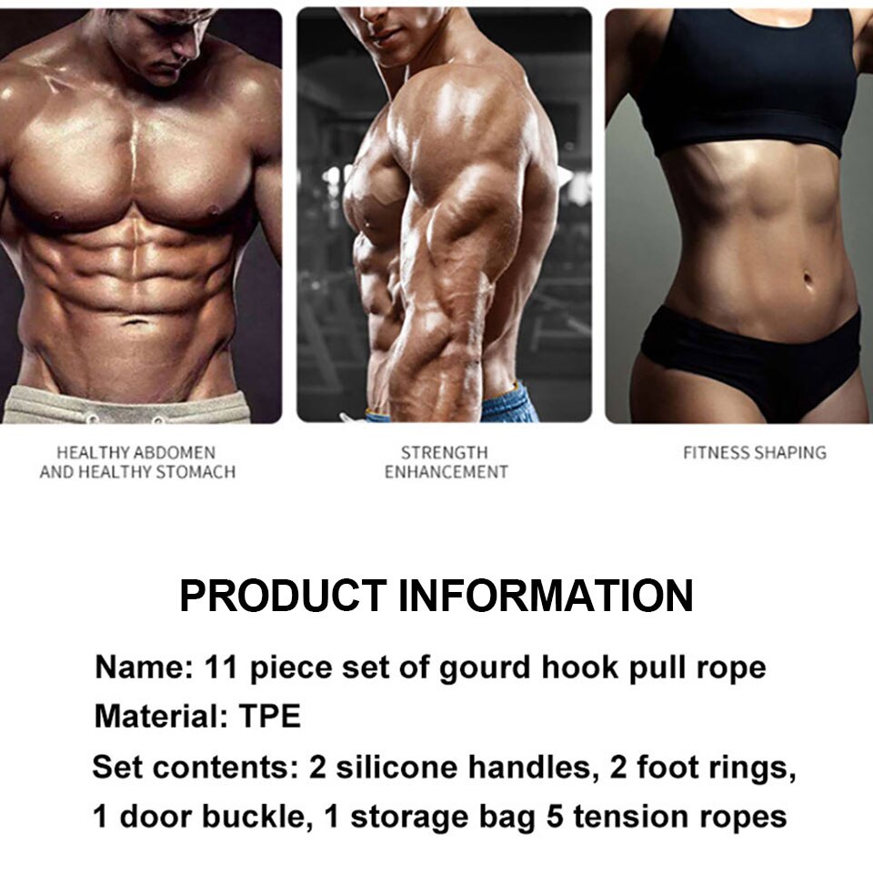 Gobygo 11 Stks/set 500LBS Weerstand Bands Crossfit Draagbare Gym Sport Bodybuilding Fitness Apparatuur Fitness Elastisch Touw Unisex