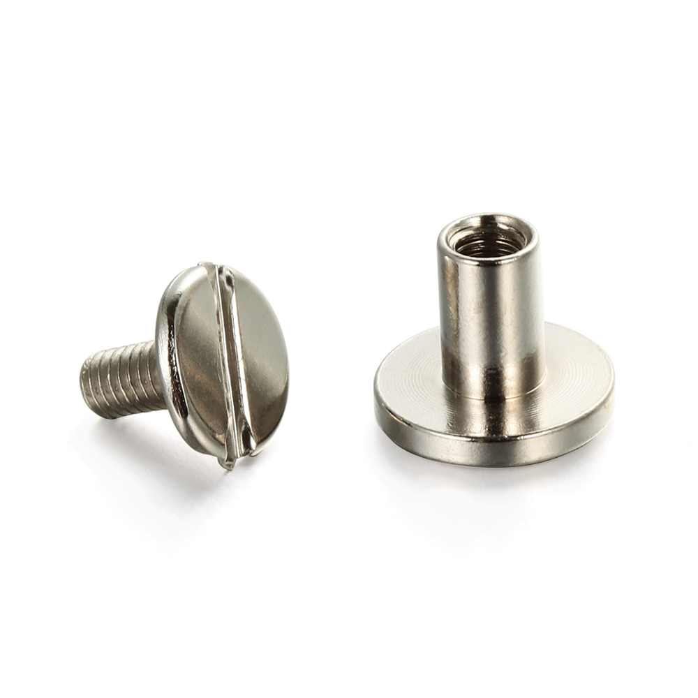 10 stk/pose 5/6.5/ 8mm stropnitter skrue solid sømbolt bogholderi rundhovedskruer til bagagetøj/taske/sko diy læder