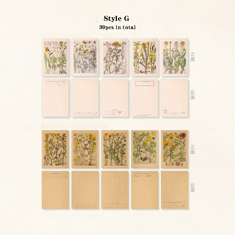 Mr.Paper 30pcs/pack 8 Designs Plant Material Paper Diary Scrapbooking Diary Planner Decorative DIY Craft Paper Stationery: G