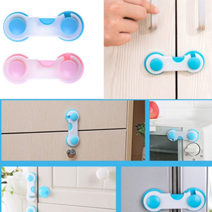 Fechadura bloqueio de segurança da geladeira, 4 unidades, caixas de cuidados para bebês, gavetas, armário, porta, guarda-roupa, multifunções, fechaduras para crianças