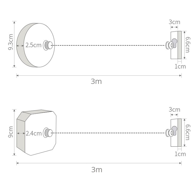Perchero retráctil de acero inoxidable para colgar ropa, cuerda para colgar en la pared de 3m, para lavado y secado de ropa, de Hotel de 5 estrellas, 304